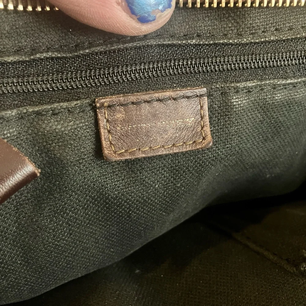 Burberry, Authentic Burberry Vintage Plaid Tote Bag with Brown Leather Trim - Picture 5 of 7